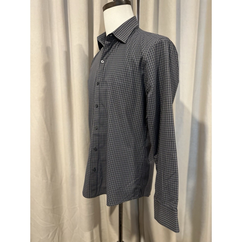 Zachary Prell Men's Button Up Shirt Size‎ Medium Plaid Gray And Blue - Picture 4 of 6